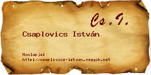 Csaplovics István névjegykártya