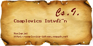 Csaplovics István névjegykártya