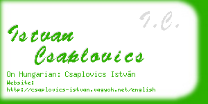 istvan csaplovics business card